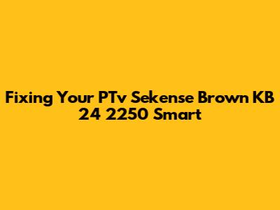Fixing Your PTv Sekense Brown KB 24 2250 Smart