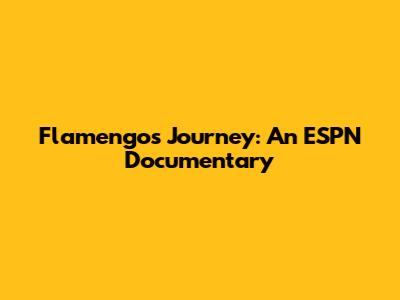 Flamengo's Journey: An ESPN Documentary