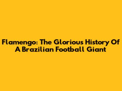 Flamengo: The Glorious History Of A Brazilian Football Giant