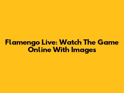 Flamengo Live: Watch The Game Online With Images
