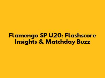 Flamengo SP U20: Flashscore Insights & Matchday Buzz