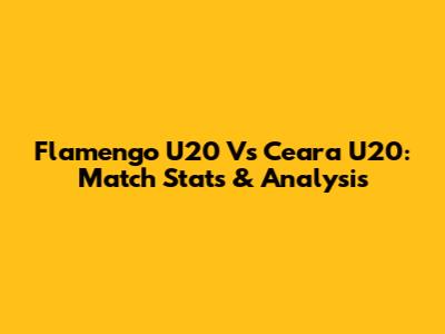 Flamengo U20 Vs Ceara U20: Match Stats & Analysis