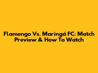 Flamengo Vs. Maringá FC: Match Preview & How To Watch