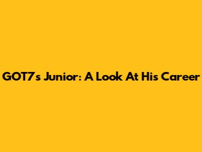 GOT7's Junior: A Look At His Career