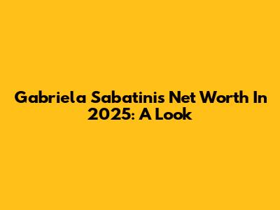 Gabriela Sabatini's Net Worth In 2025: A Look