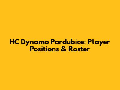 HC Dynamo Pardubice: Player Positions & Roster