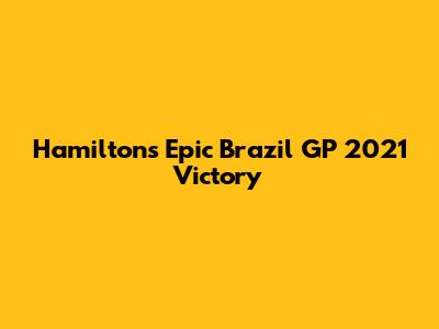 Hamilton's Epic Brazil GP 2021 Victory