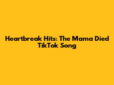 Heartbreak Hits: The 'Mama Died' TikTok Song
