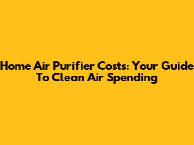 Home Air Purifier Costs: Your Guide To Clean Air Spending