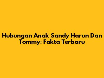 Hubungan Anak Sandy Harun Dan Tommy: Fakta Terbaru