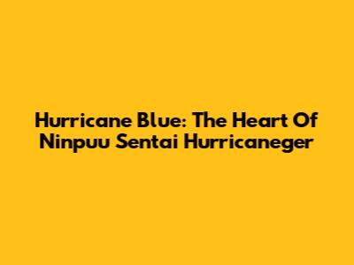 Hurricane Blue: The Heart Of Ninpuu Sentai Hurricaneger