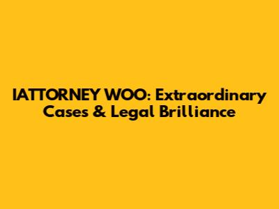IATTORNEY WOO: Extraordinary Cases & Legal Brilliance