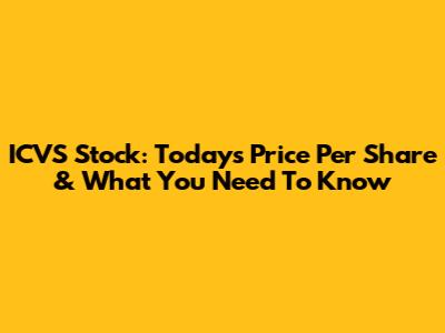 ICVS Stock: Today's Price Per Share & What You Need To Know