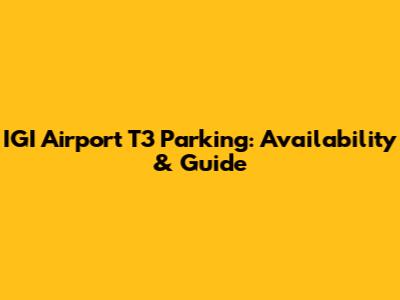 IGI Airport T3 Parking: Availability & Guide