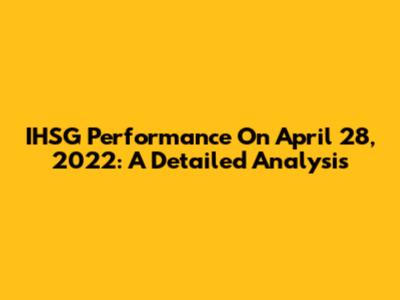 IHSG Performance On April 28, 2022: A Detailed Analysis