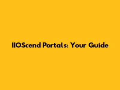 IIOScend Portals: Your Guide