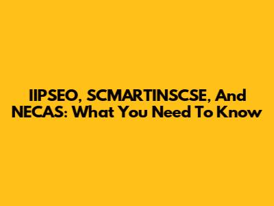 IIPSEO, SCMARTINSCSE, And NECAS: What You Need To Know