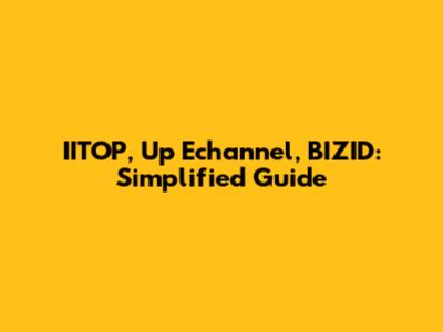 IITOP, Up Echannel, BIZID: Simplified Guide
