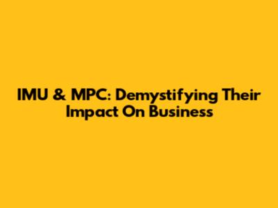 IMU & MPC: Demystifying Their Impact On Business