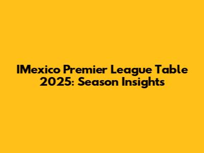 IMexico Premier League Table 2025: Season Insights