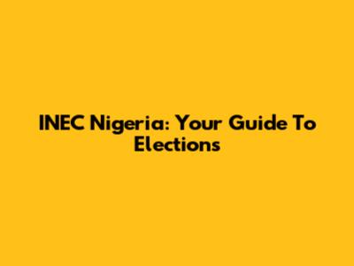 INEC Nigeria: Your Guide To Elections