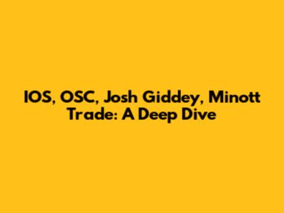IOS, OSC, Josh Giddey, Minott Trade: A Deep Dive