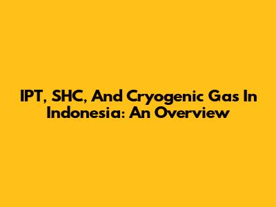 IPT, SHC, And Cryogenic Gas In Indonesia: An Overview