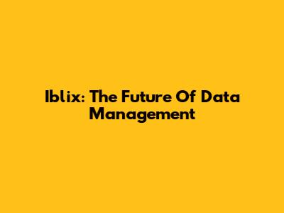 Iblix: The Future Of Data Management