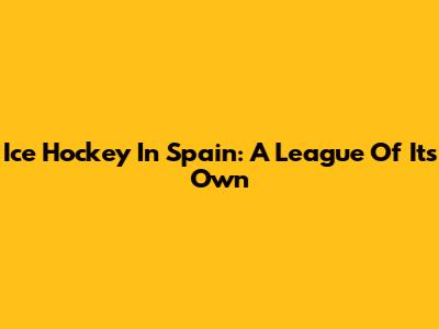 Ice Hockey In Spain: A League Of Its Own