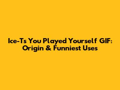 Ice-T's 'You Played Yourself' GIF: Origin & Funniest Uses