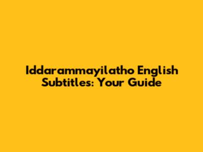 Iddarammayilatho English Subtitles: Your Guide
