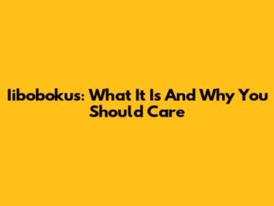 Iibobokus: What It Is And Why You Should Care