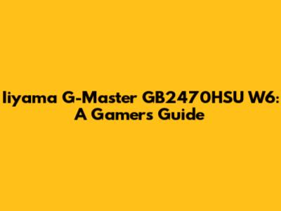 Iiyama G-Master GB2470HSU W6: A Gamer's Guide