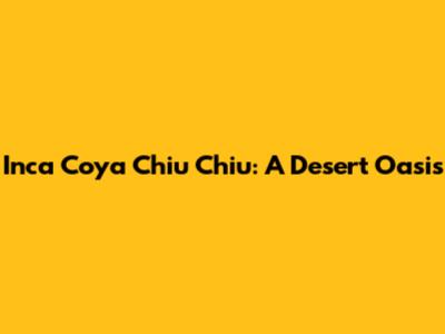 Inca Coya Chiu Chiu: A Desert Oasis