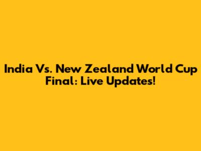 India Vs. New Zealand World Cup Final: Live Updates!