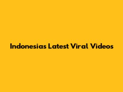 Indonesia's Latest Viral Videos
