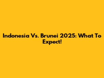 Indonesia Vs. Brunei 2025: What To Expect!