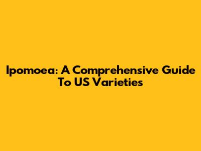 Ipomoea: A Comprehensive Guide To US Varieties