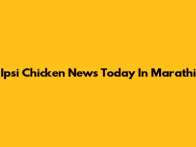 Ipsi Chicken News Today In Marathi