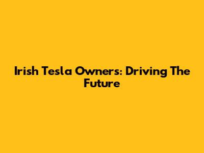 Irish Tesla Owners: Driving The Future