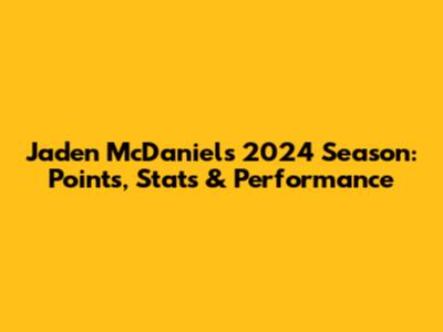 Jaden McDaniels' 2024 Season: Points, Stats & Performance