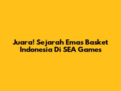 Juara! Sejarah Emas Basket Indonesia Di SEA Games