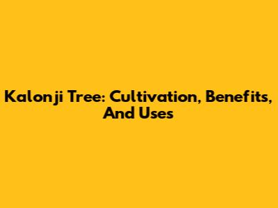 Kalonji Tree: Cultivation, Benefits, And Uses