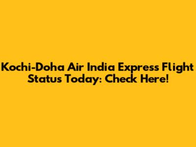 Kochi-Doha Air India Express Flight Status Today: Check Here!