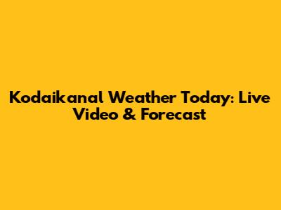 Kodaikanal Weather Today: Live Video & Forecast