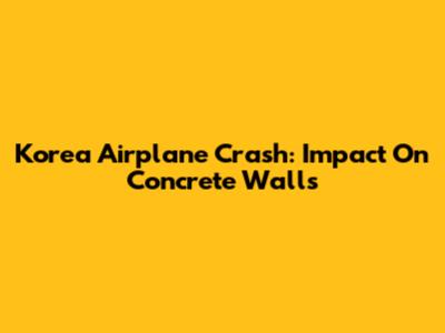 Korea Airplane Crash: Impact On Concrete Walls