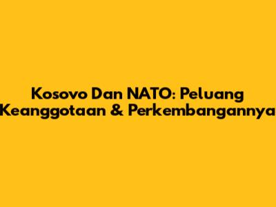 Kosovo Dan NATO: Peluang Keanggotaan & Perkembangannya
