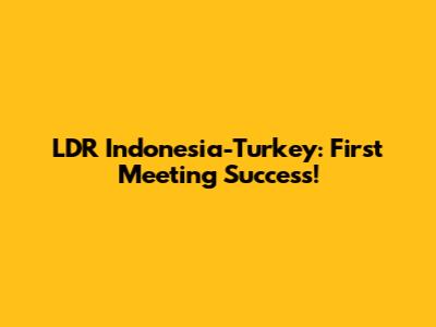 LDR Indonesia-Turkey:  First Meeting Success!