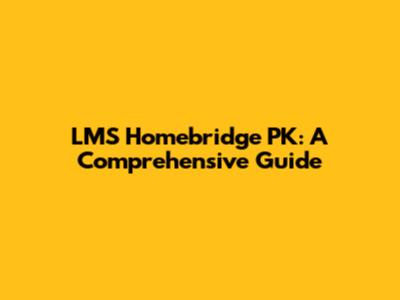 LMS Homebridge PK: A Comprehensive Guide