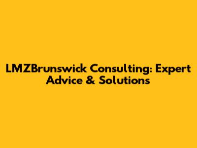 LMZBrunswick Consulting: Expert Advice & Solutions